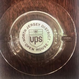 United Parcel Service UPS Glass Ashtray North Jersey District Open House Vintage